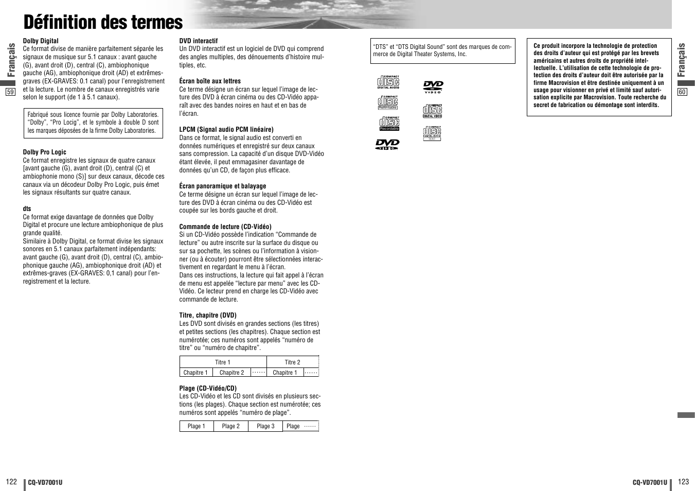 Definition des termes, Définition des termes, Français | Panasonic CQ-VD7001U User Manual | Page 62 / 93