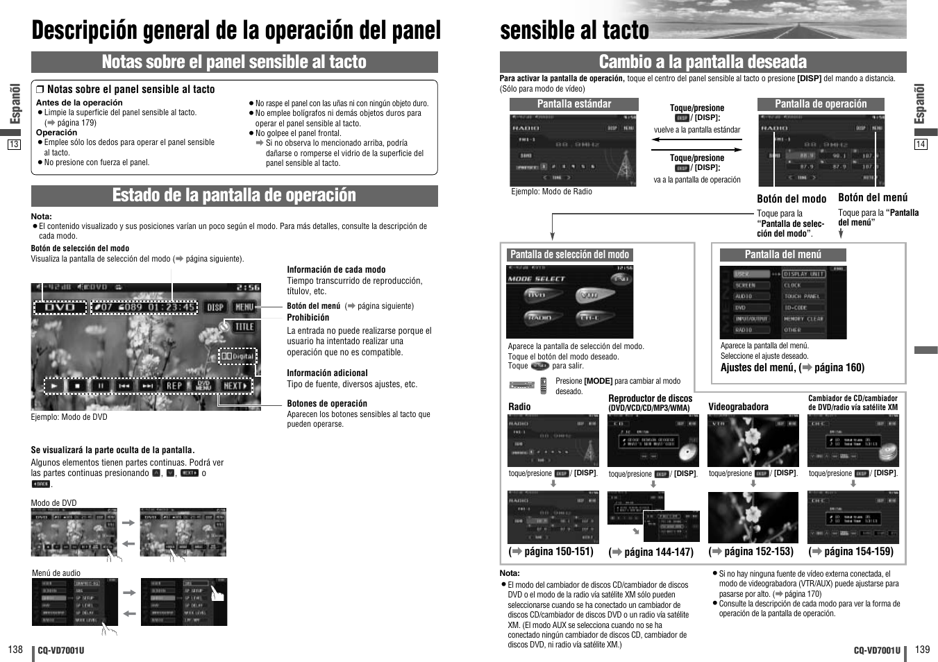 Espanõl | Panasonic CQ-VD7001U User Manual | Page 70 / 93