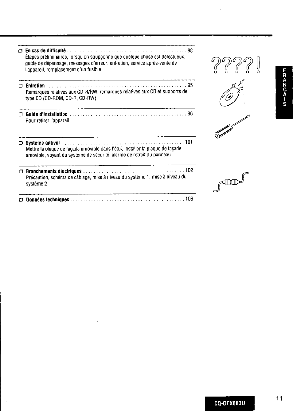 Panasonic CQ-DFX883U User Manual | Page 11 / 156