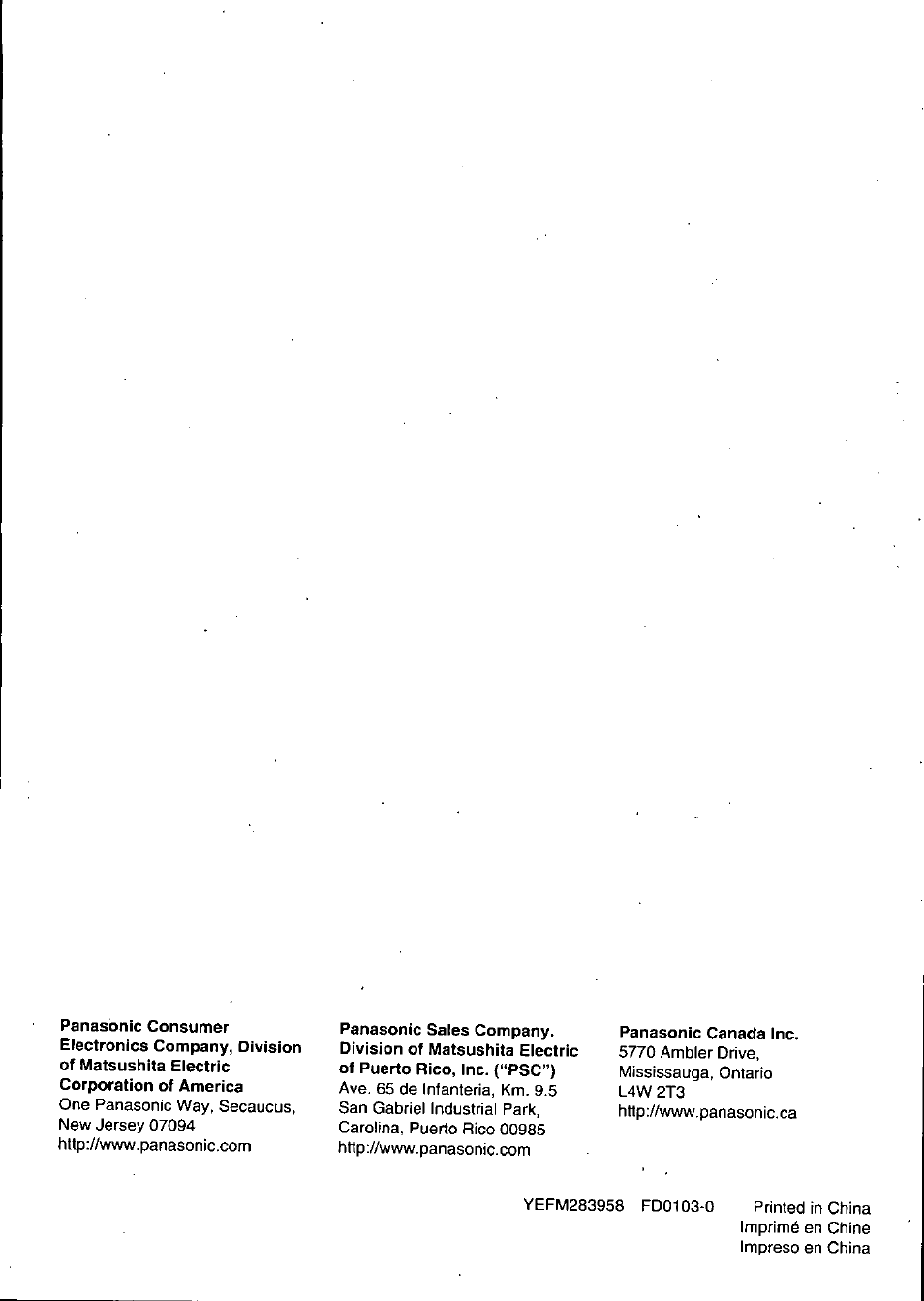 Panasonic CQ-DFX883U User Manual | Page 156 / 156