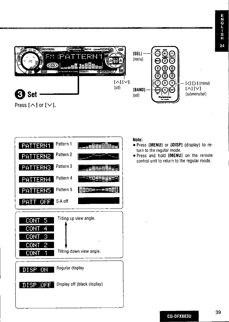 Coht, Coht 4, Coht 5 | Coht 2, Coht 1, Disp oh, Disp3dff | Panasonic CQ-DFX883U User Manual | Page 39 / 156