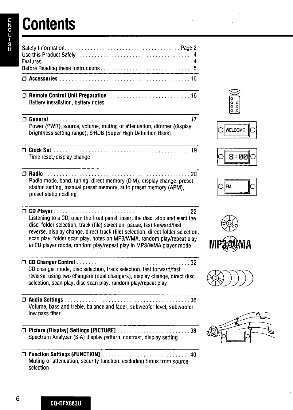 Panasonic CQ-DFX883U User Manual | Page 6 / 156