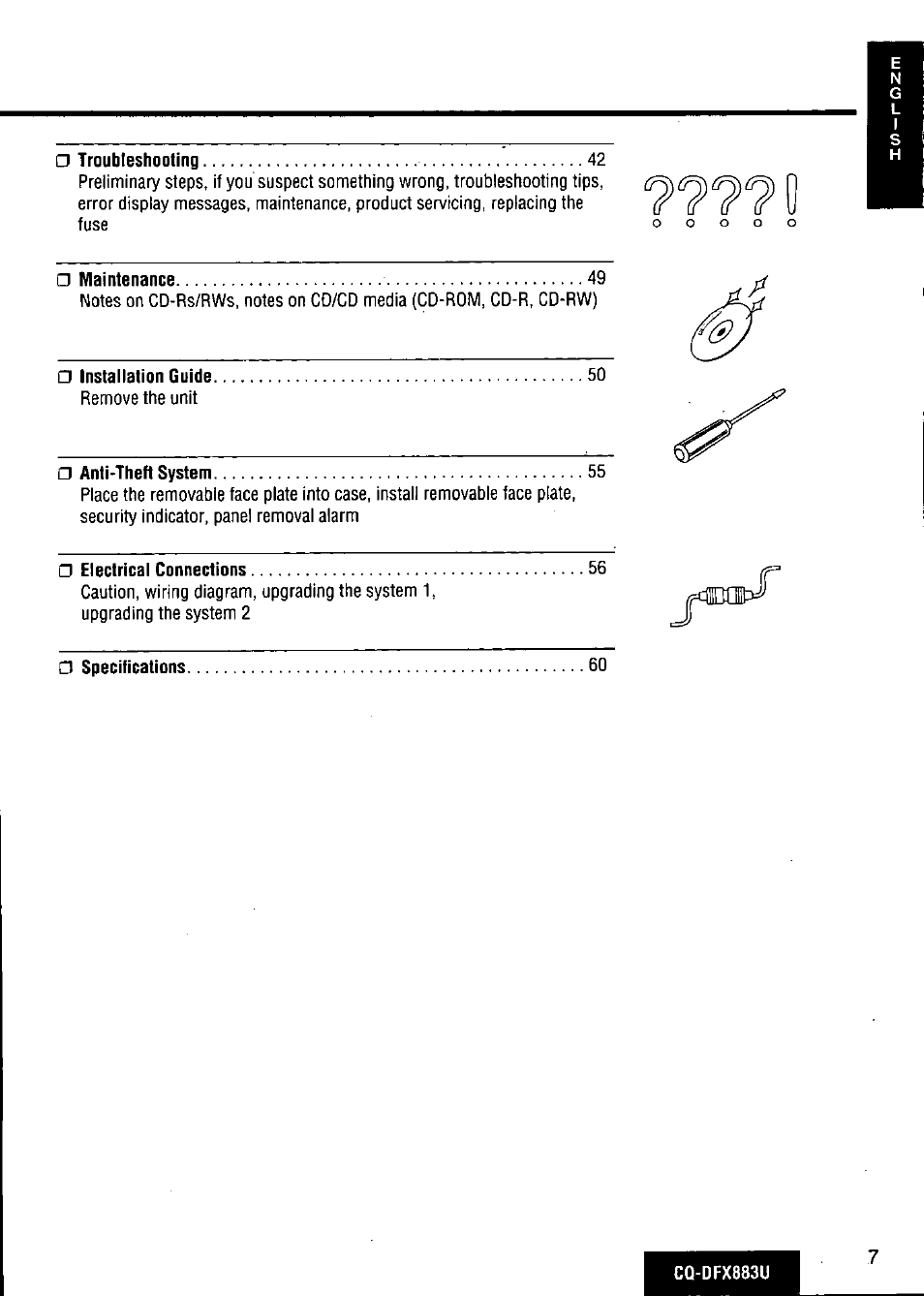 Panasonic CQ-DFX883U User Manual | Page 7 / 156