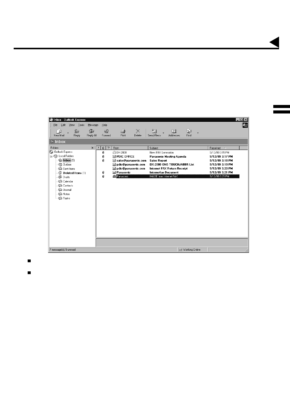 Receiving documents via lan, Internet fax received on a pc | Panasonic PANAFAX DX-2000 User Manual | Page 109 / 218