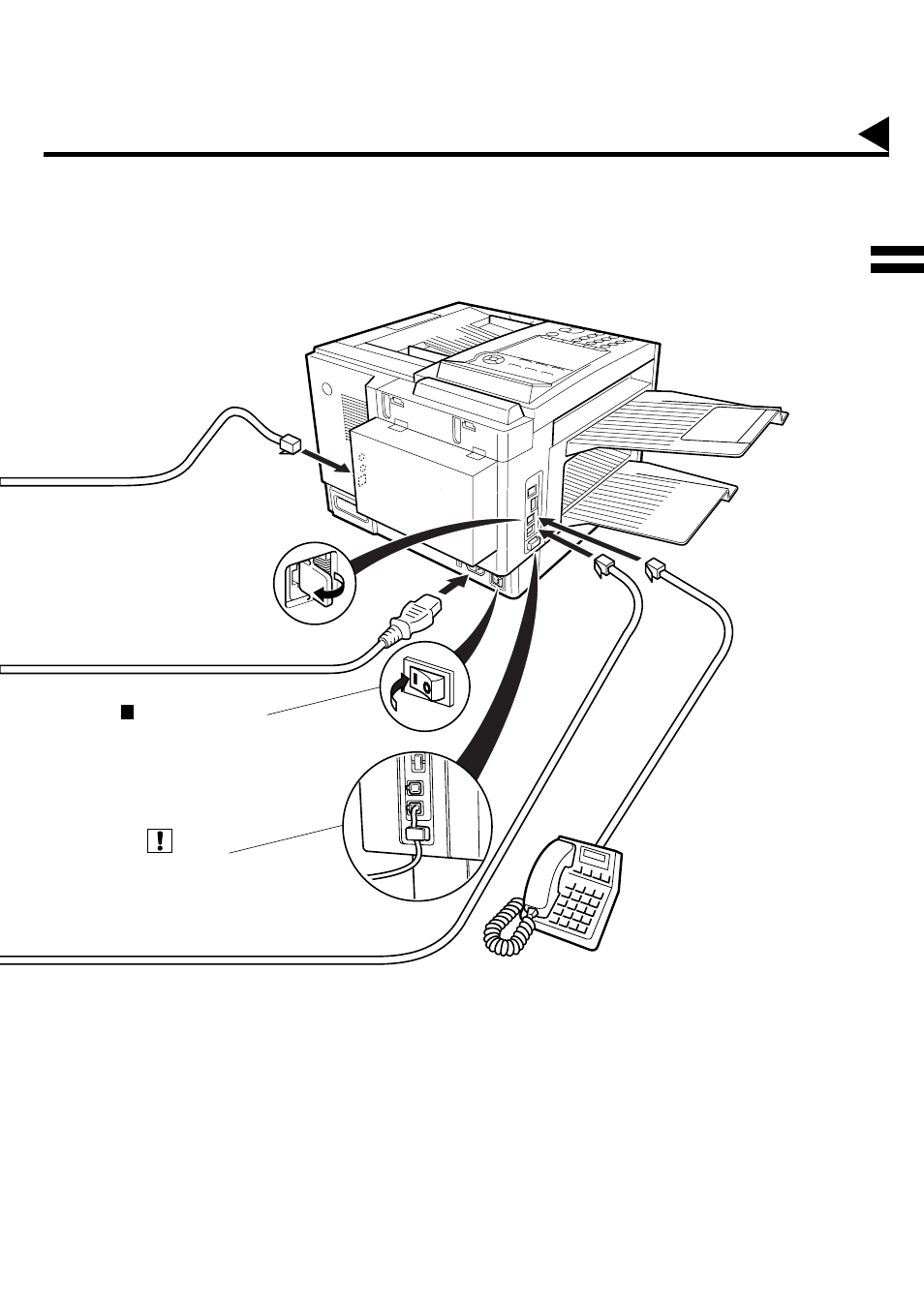 Connecting the telephone line cables and power, Cord | Panasonic PANAFAX DX-2000 User Manual | Page 35 / 218