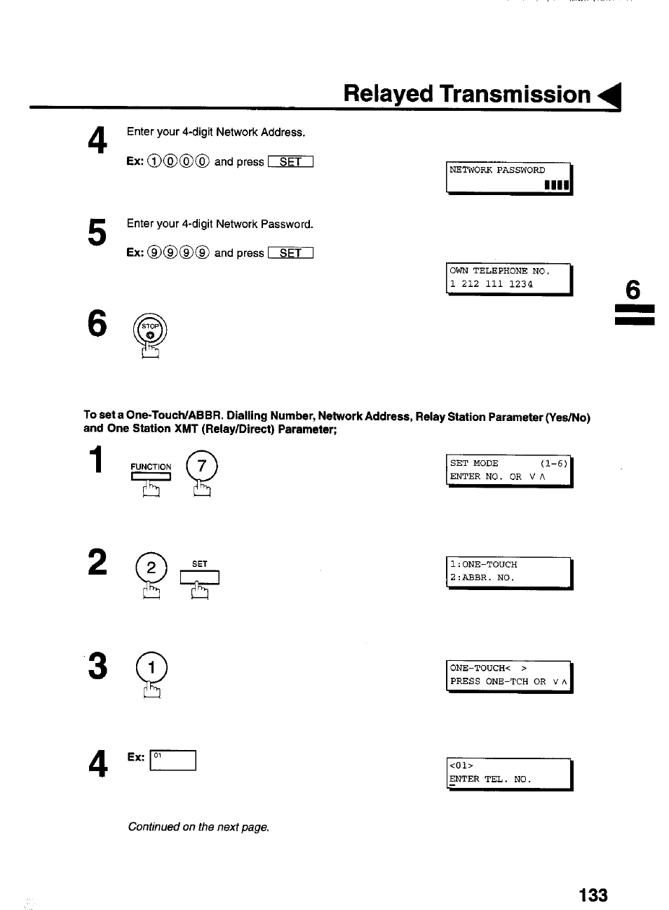 Relayed transmission | Panasonic PANAFAX UF-550 User Manual | Page 135 / 180