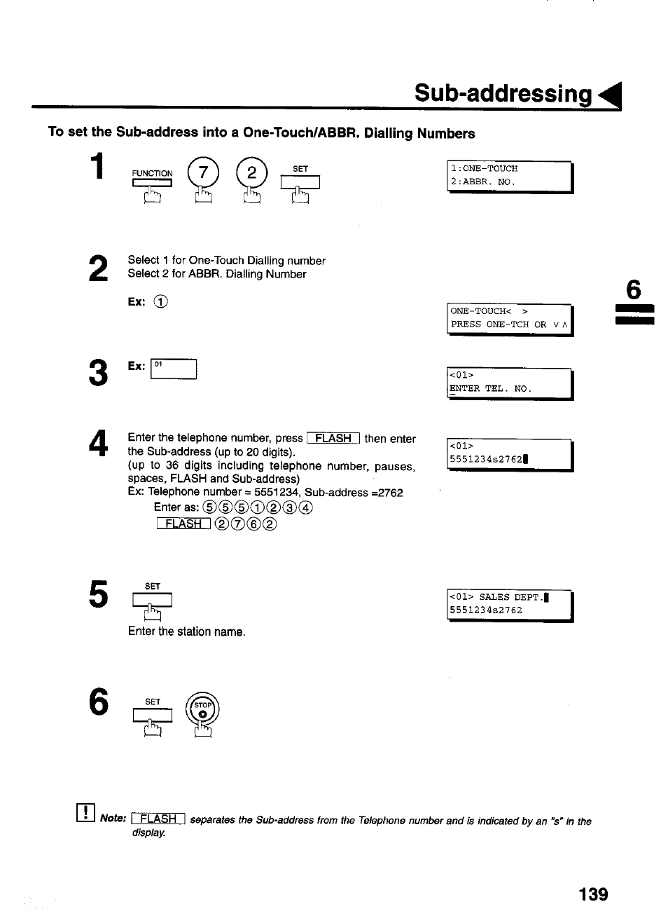 Sub-addressing | Panasonic PANAFAX UF-550 User Manual | Page 141 / 180