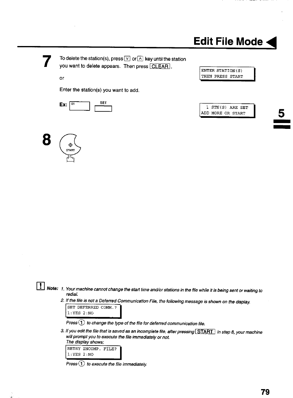 Edit file mode | Panasonic PANAFAX UF-550 User Manual | Page 81 / 180