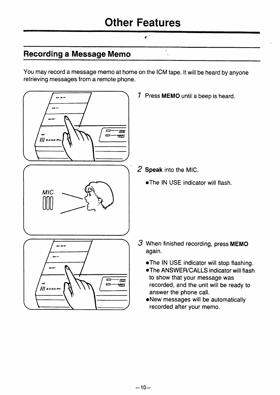 Other features | Panasonic kx t1450 User Manual | Page 11 / 23