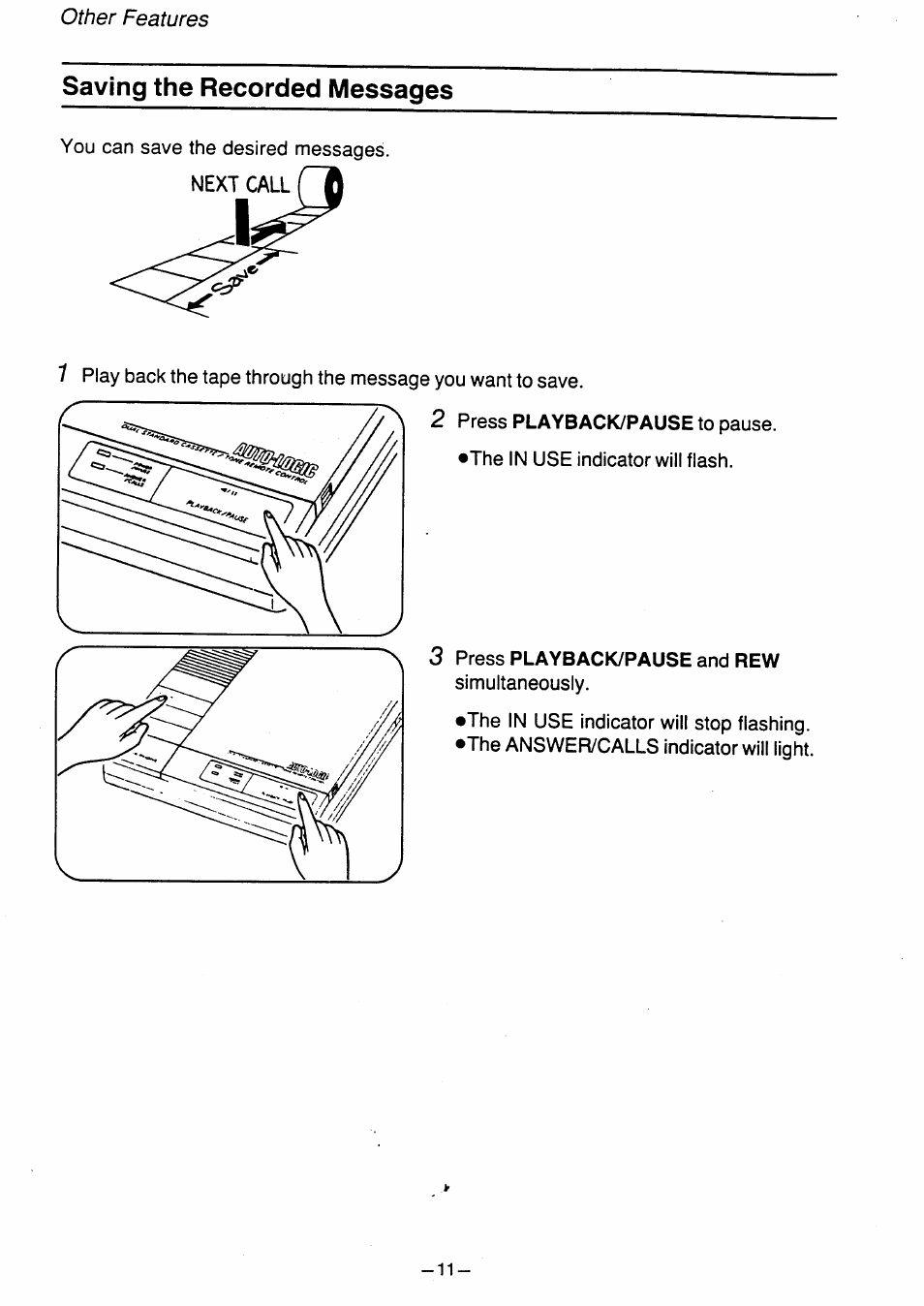 Saving the recorded messages | Panasonic kx t1450 User Manual | Page 12 / 23