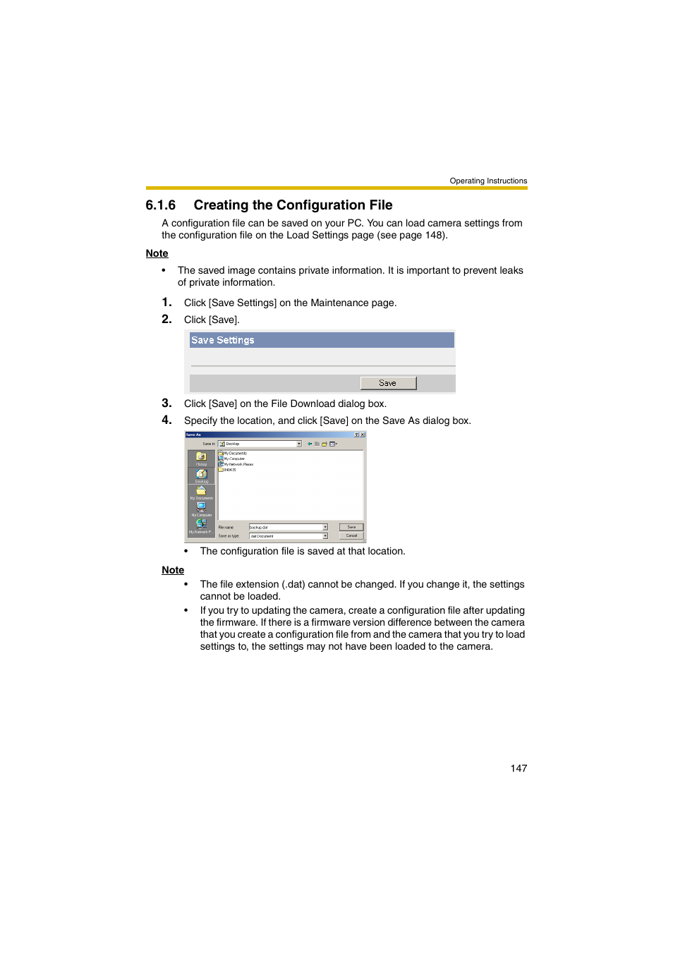 6 creating the configuration file | Panasonic BB-HCM403A User Manual | Page 147 / 184