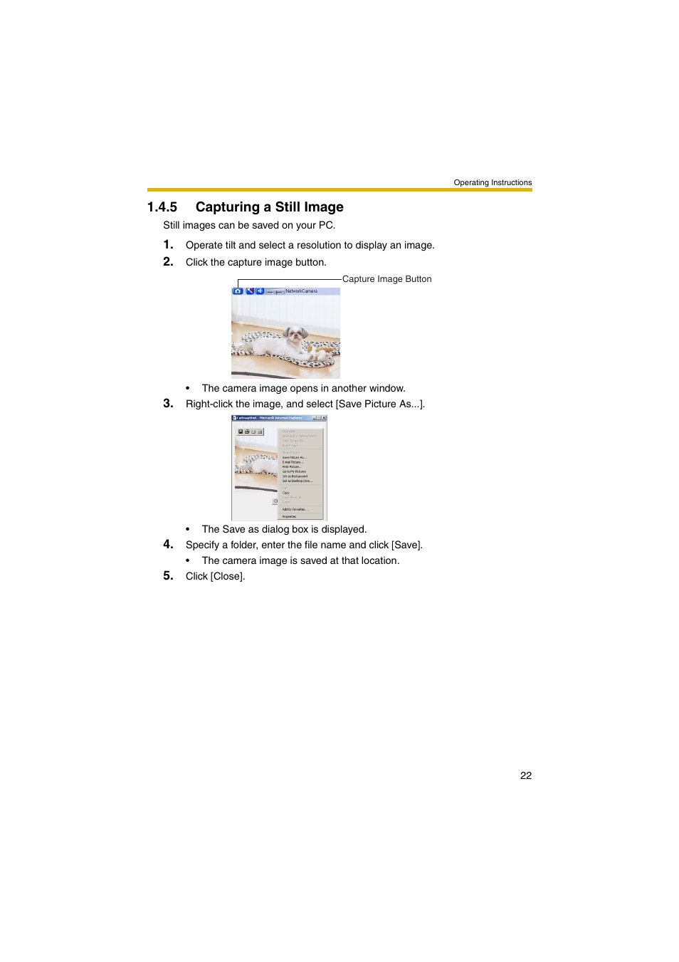 5 capturing a still image | Panasonic BB-HCM403A User Manual | Page 22 / 184