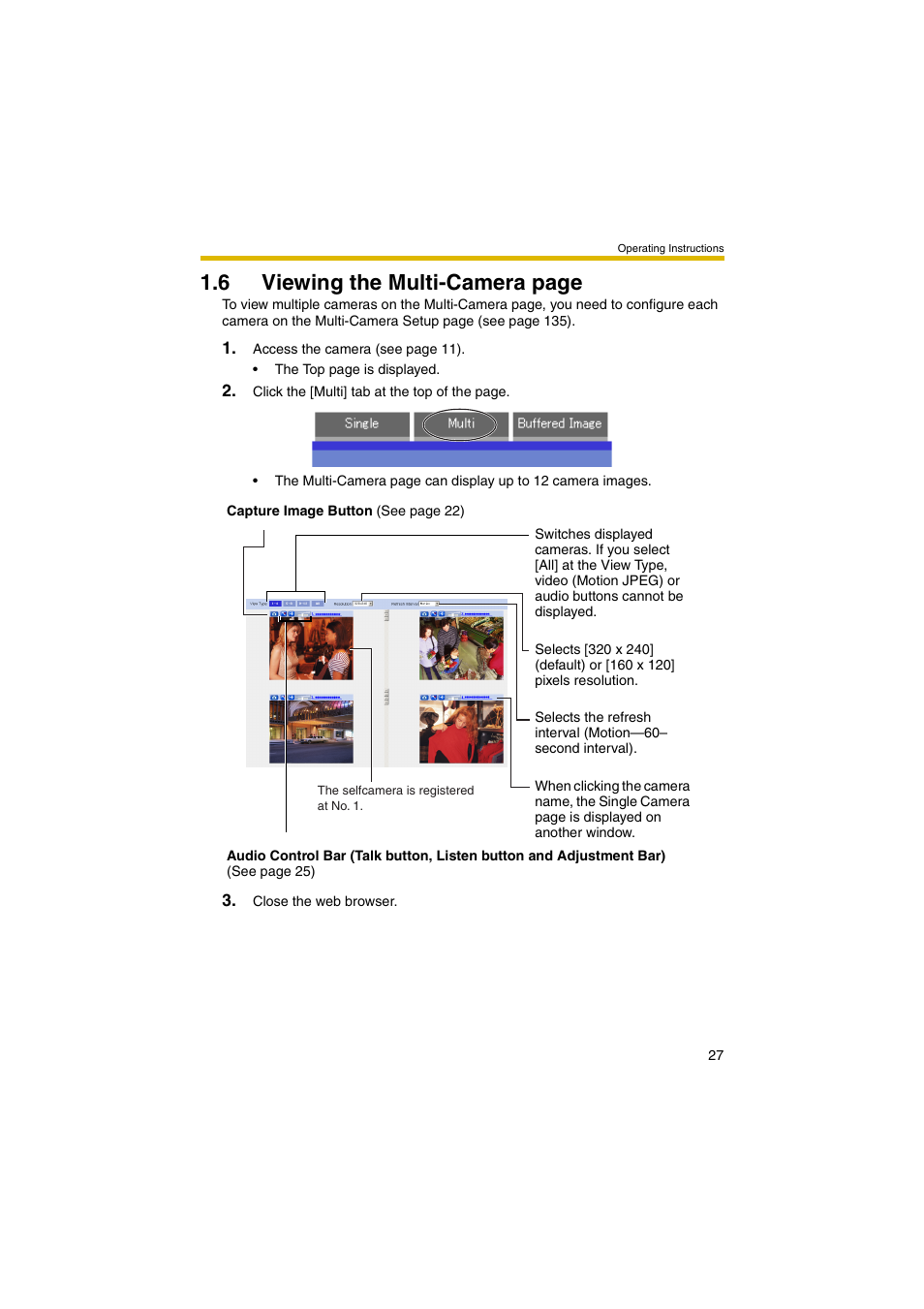 6 viewing the multi-camera page | Panasonic BB-HCM403A User Manual | Page 27 / 184