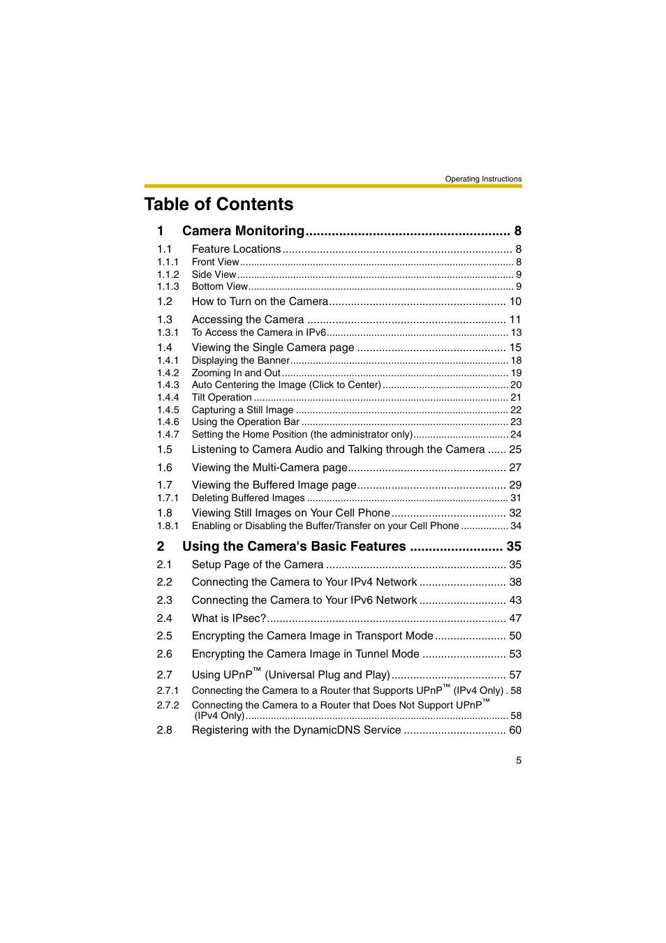 Panasonic BB-HCM403A User Manual | Page 5 / 184