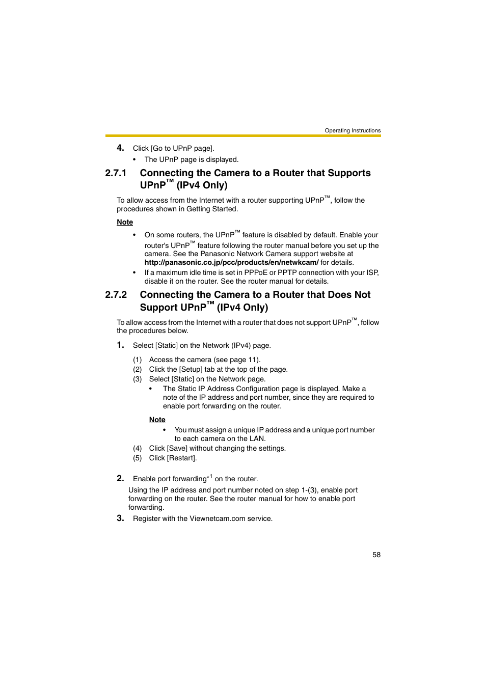 Not support upnp, Ipv4 only)"), Ipv4 only) | Panasonic BB-HCM403A User Manual | Page 58 / 184
