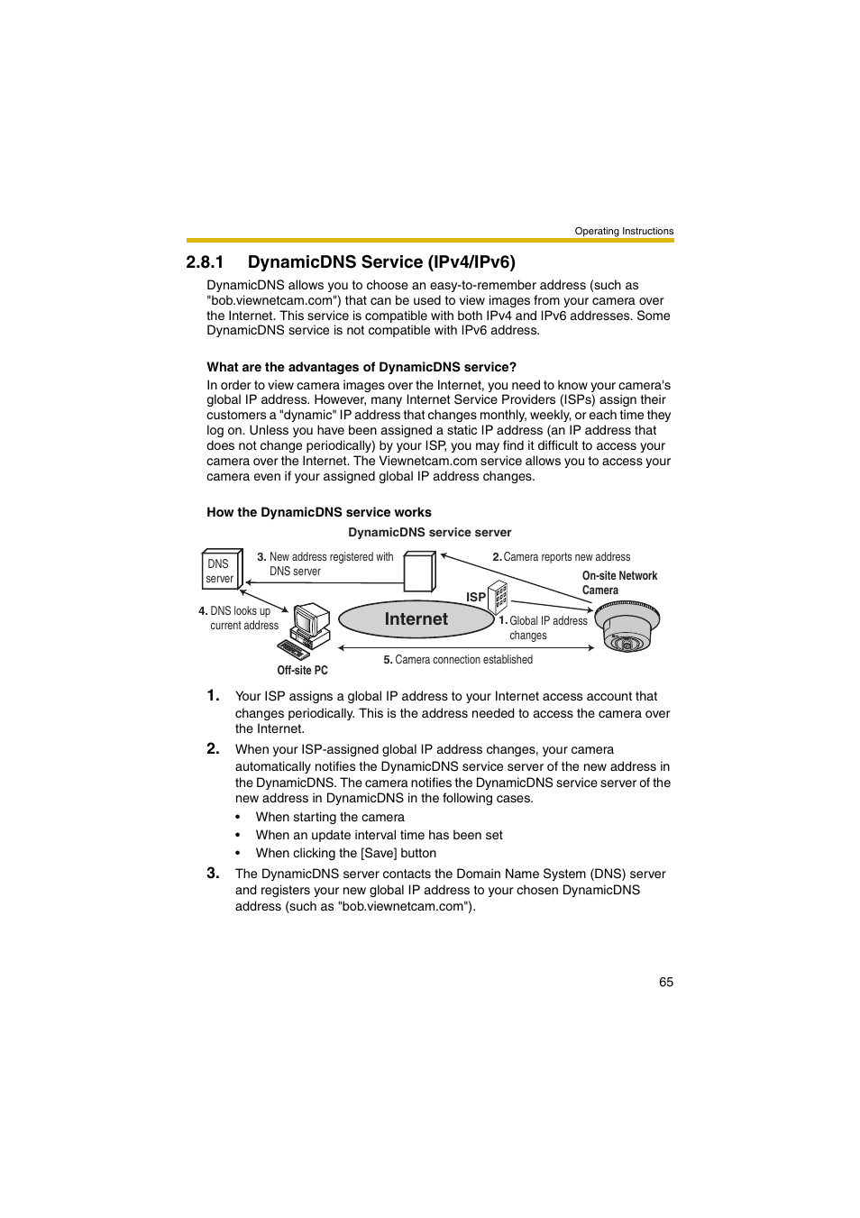 1 dynamicdns service (ipv4/ipv6), Internet | Panasonic BB-HCM403A User Manual | Page 65 / 184