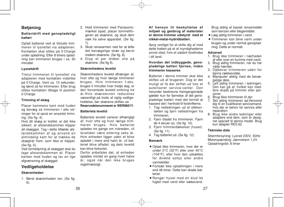 Panasonic ER207 User Manual | Page 14 / 28