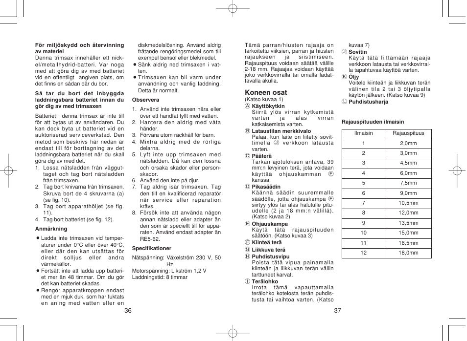 Panasonic ER207 User Manual | Page 19 / 28