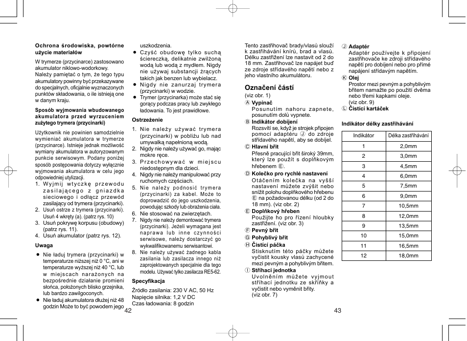 Panasonic ER207 User Manual | Page 22 / 28