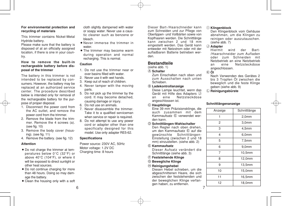 Panasonic ER207 User Manual | Page 4 / 28