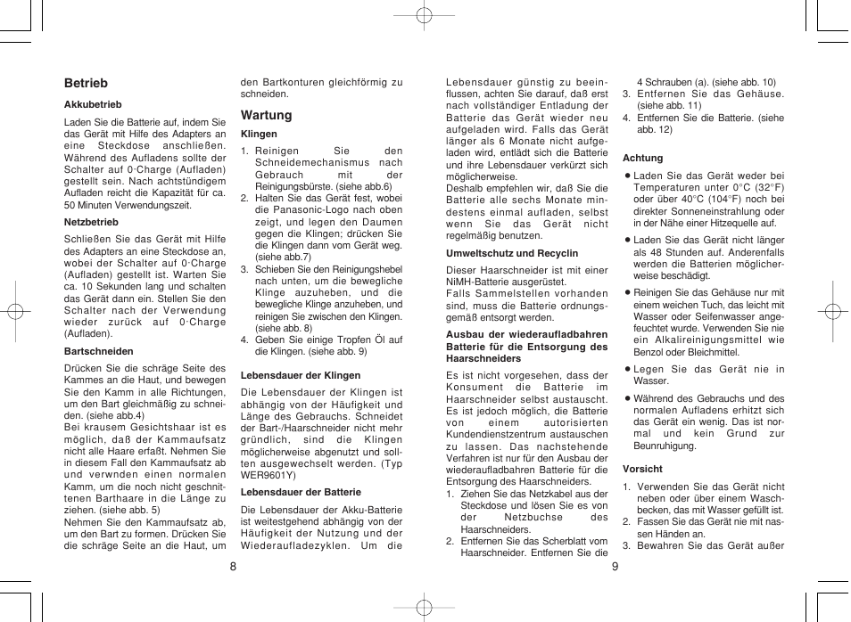 Panasonic ER207 User Manual | Page 5 / 28