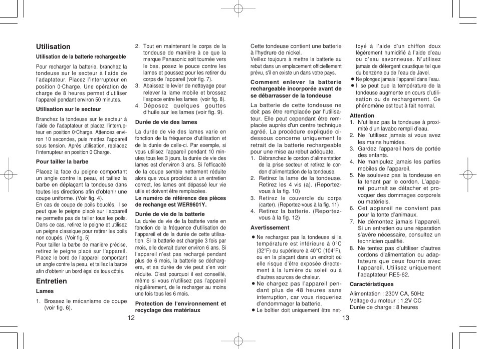 Panasonic ER207 User Manual | Page 7 / 28