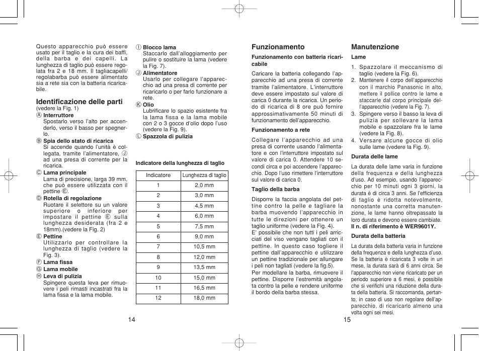 Panasonic ER207 User Manual | Page 8 / 28