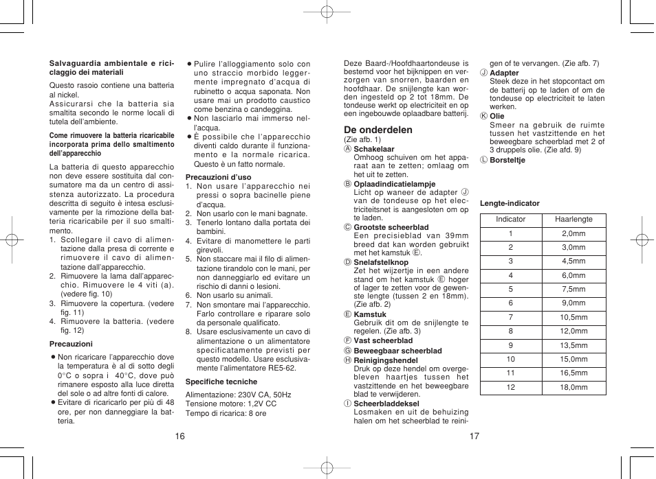 Panasonic ER207 User Manual | Page 9 / 28