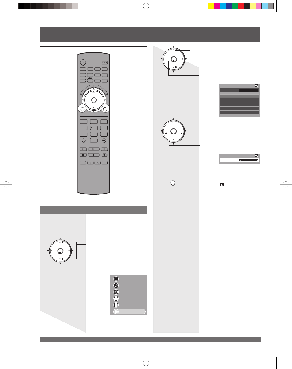 Tuning channels, Switching languages for display, Press to select “english,” “español” or “français | Panasonic PT 61LCX65 User Manual | Page 28 / 80