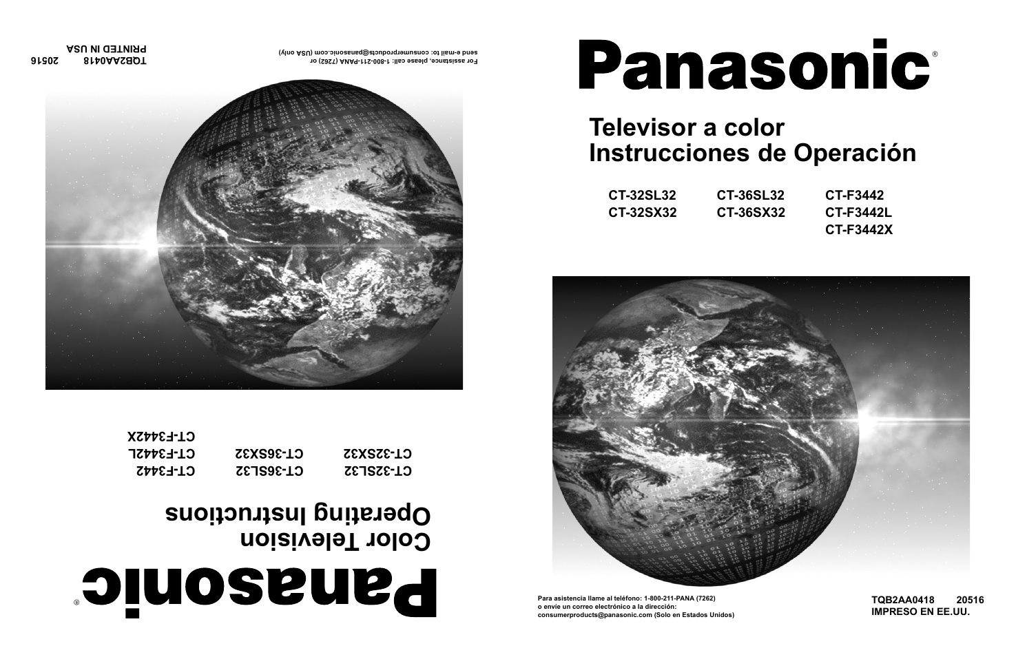 Color television operating instructions, Televisor a color instrucciones de operación | Panasonic CT-F3442L User Manual | Page 41 / 80