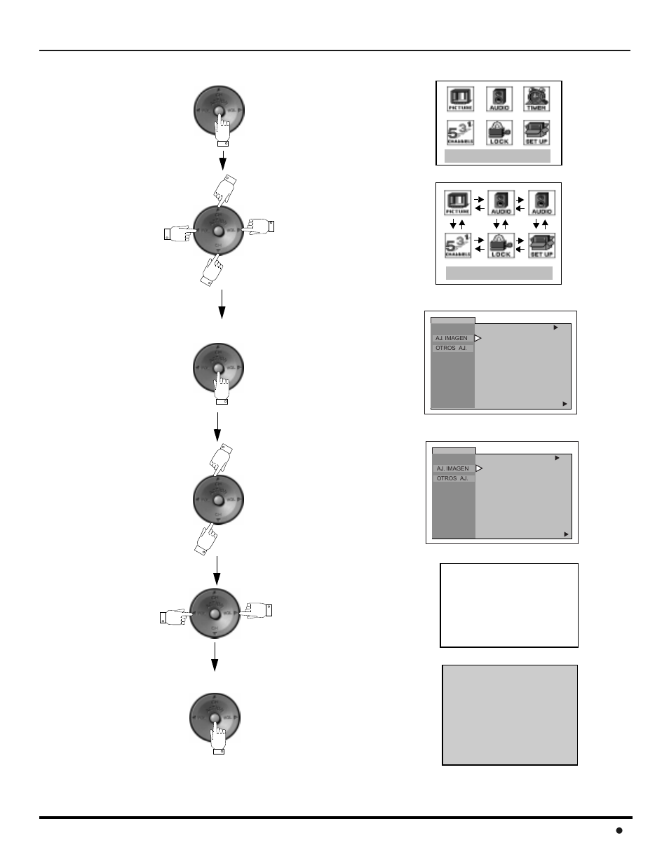 Navegacion del menu de iconos, Navegación del menu de íconos, Exit | Avegación, Menu, Íconos 19 l | Panasonic CT-F3442L User Manual | Page 61 / 80