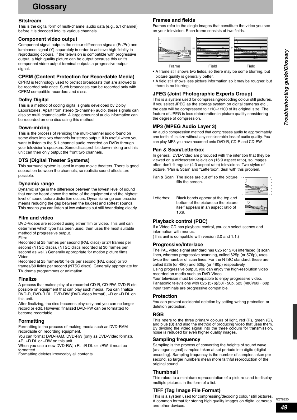 Glossary | Panasonic DMR-ES15EB User Manual | Page 49 / 52