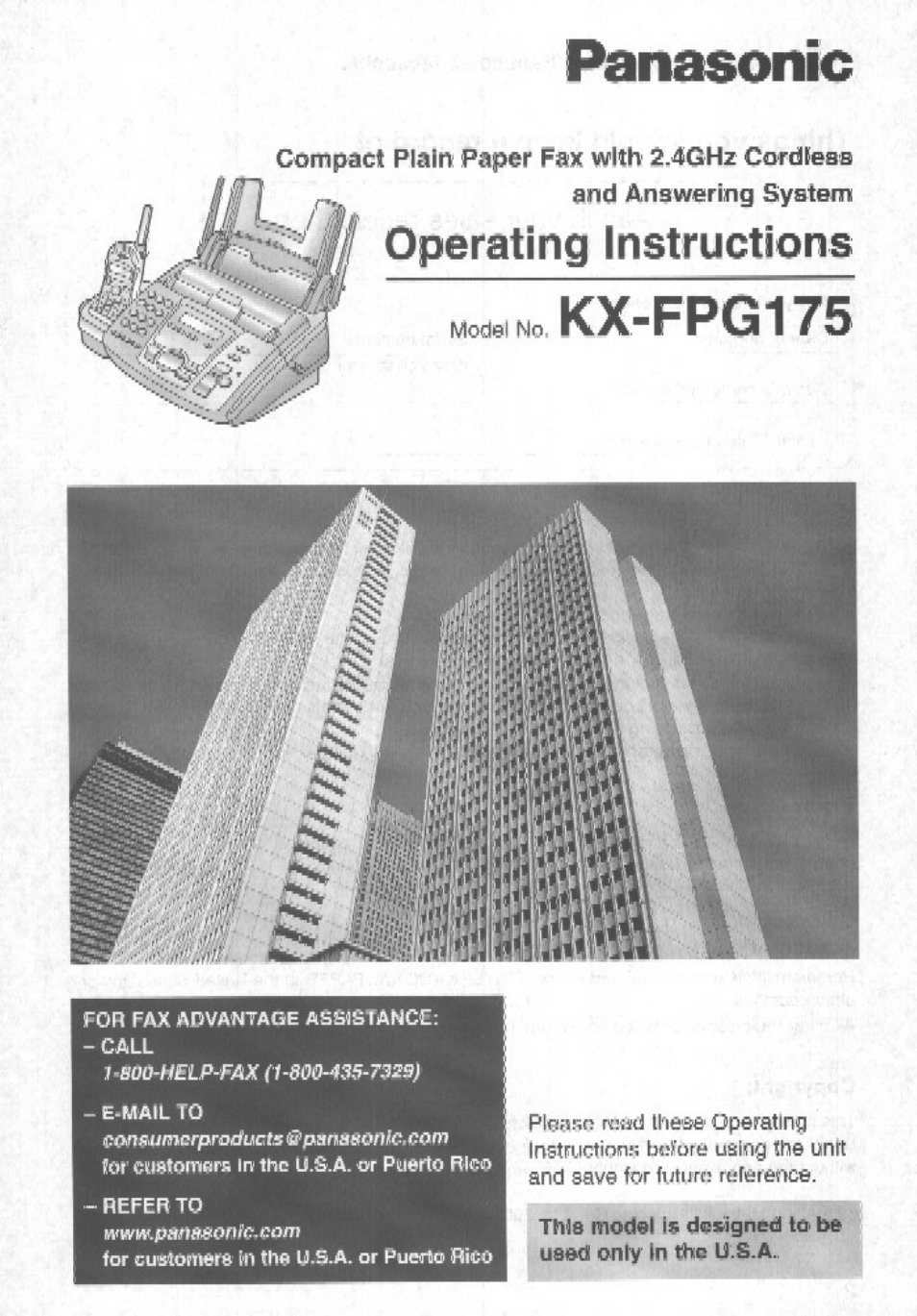 Panasonic KX-FPG175 User Manual | 96 pages