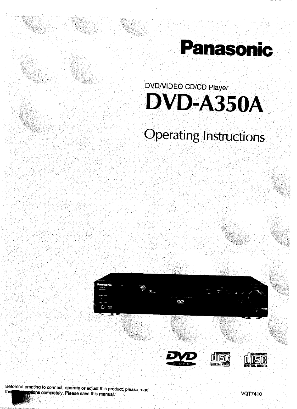 Panasonic DVD-A350A User Manual | 47 pages