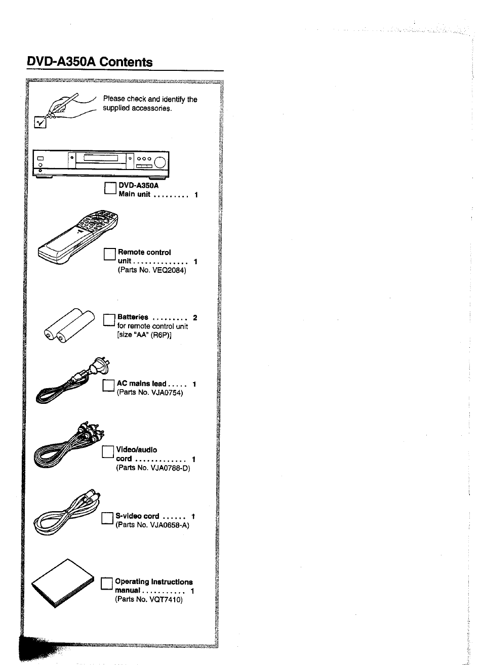 Dvd-a350a contents | Panasonic DVD-A350A User Manual | Page 4 / 47