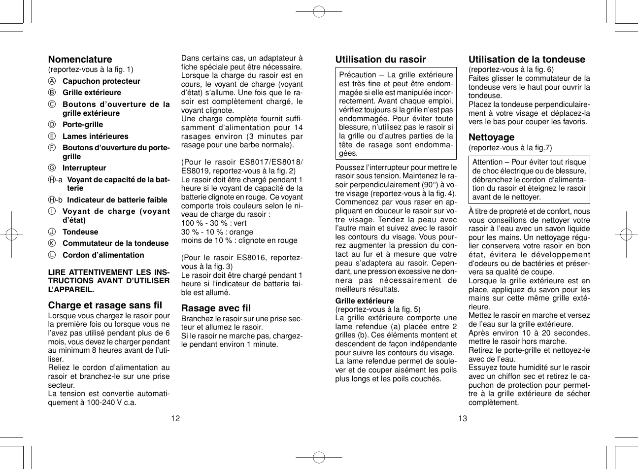 Panasonic ES8019 User Manual | Page 7 / 11