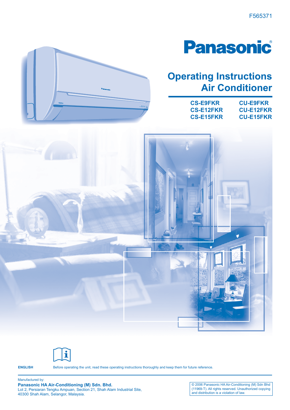 Panasonic CU-E15FKR User Manual | 12 pages