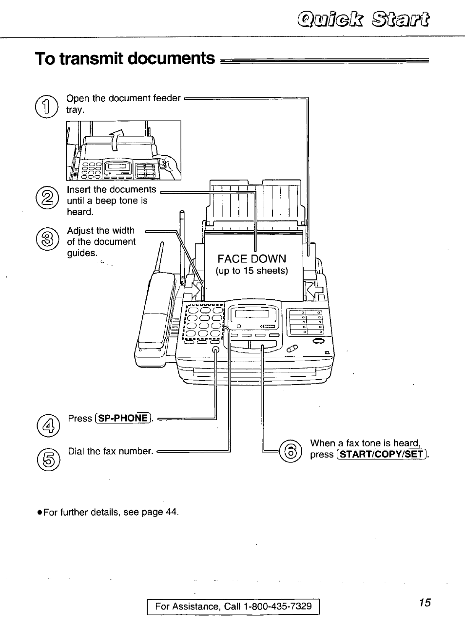 To transmit documents | Panasonic kx-fmc230 User Manual | Page 15 / 128