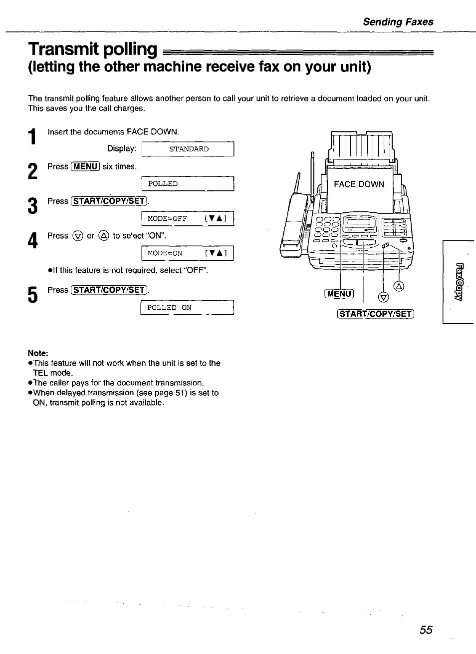 Transmit polling | Panasonic kx-fmc230 User Manual | Page 55 / 128