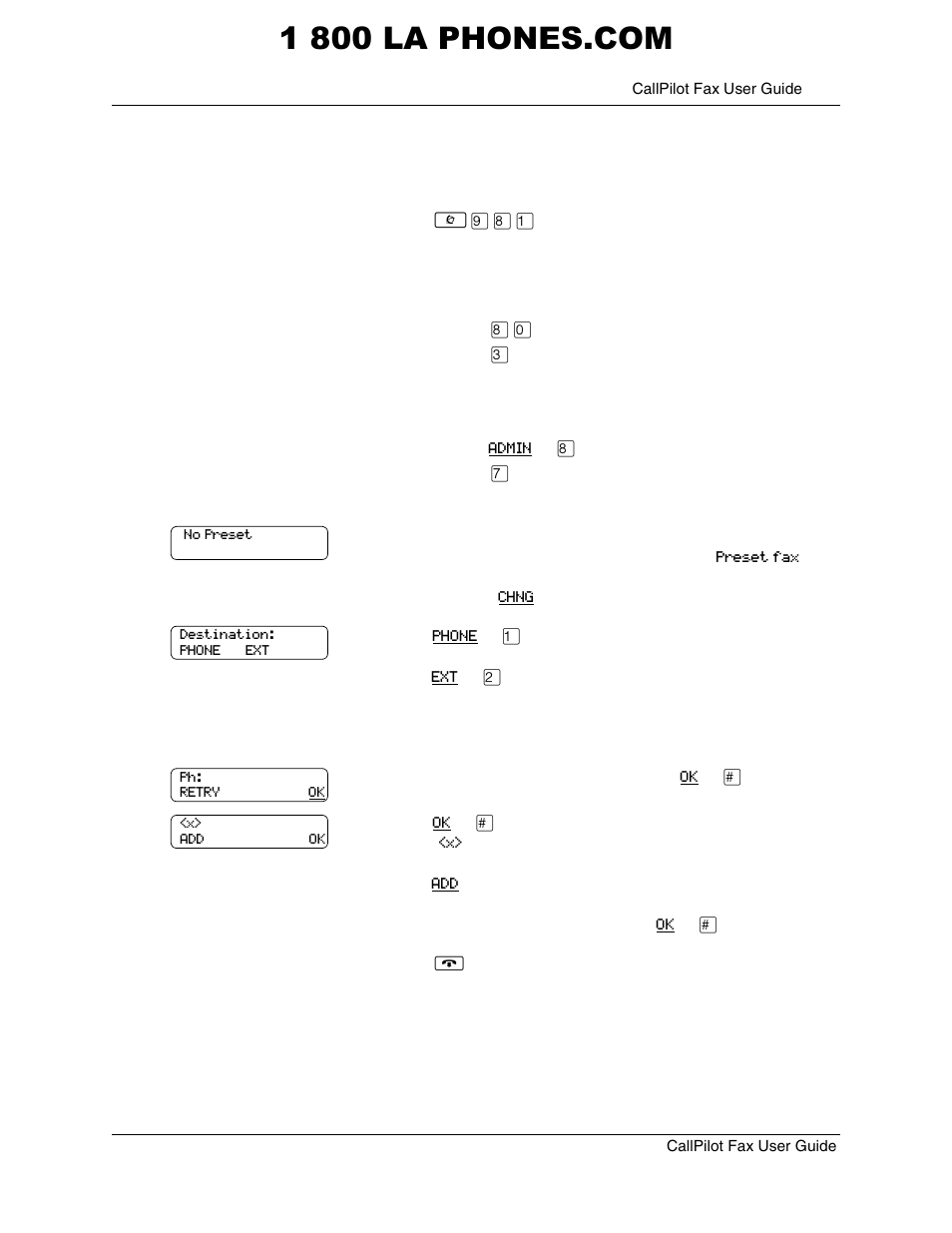 To assign a preset fax machine | Panasonic CALLPILOT P0919427 02 User Manual | Page 11 / 26