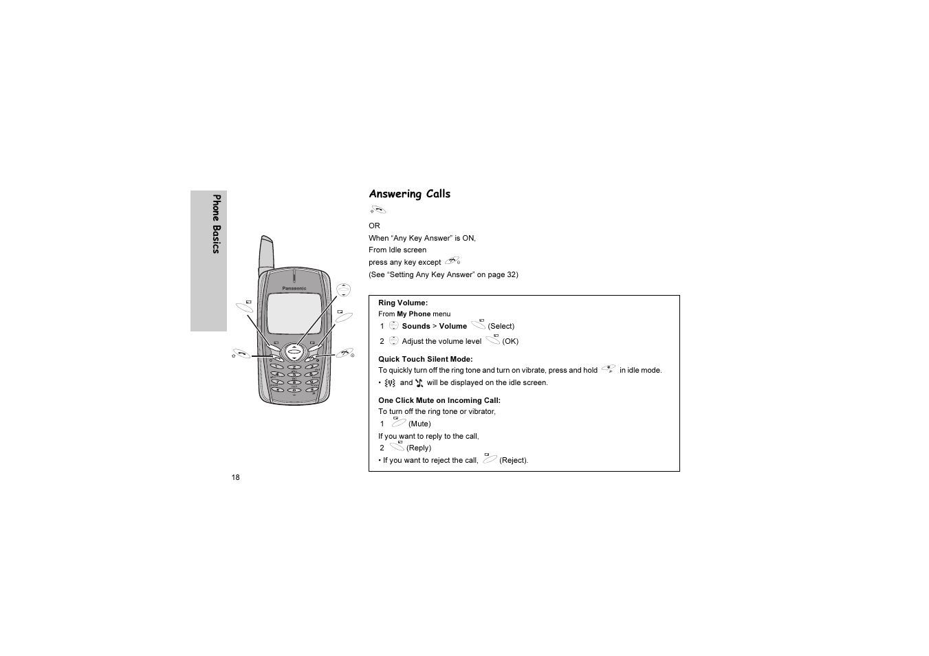 Answering calls, 4 c d a | Panasonic EB-G51U User Manual | Page 21 / 108
