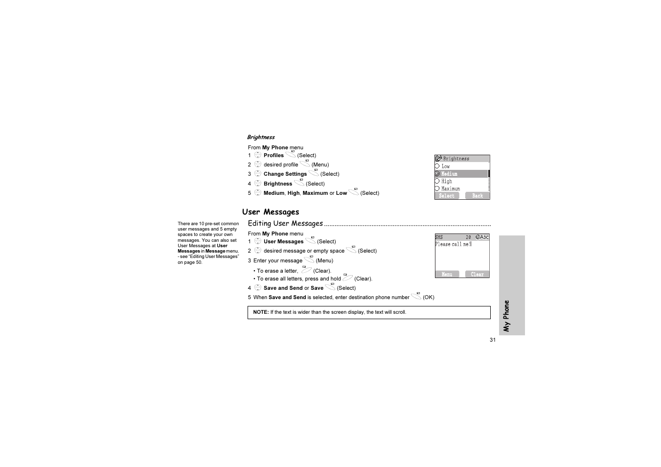 User messages | Panasonic EB-G51U User Manual | Page 34 / 108