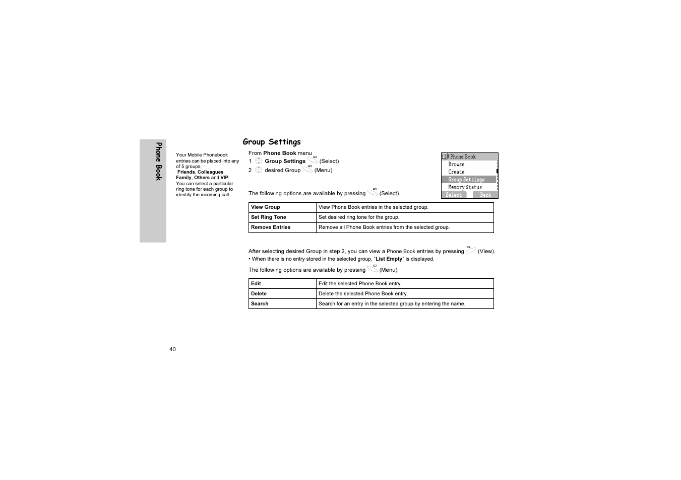 Group settings | Panasonic EB-G51U User Manual | Page 43 / 108
