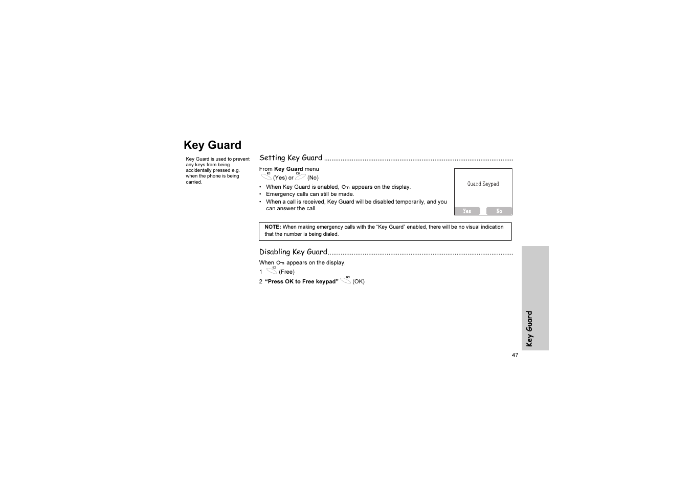 Key guard | Panasonic EB-G51U User Manual | Page 50 / 108
