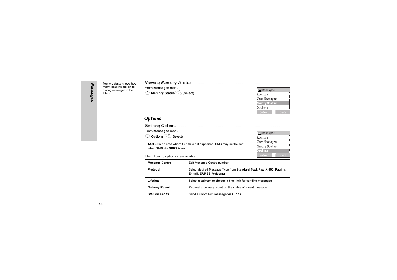 Options | Panasonic EB-G51U User Manual | Page 57 / 108