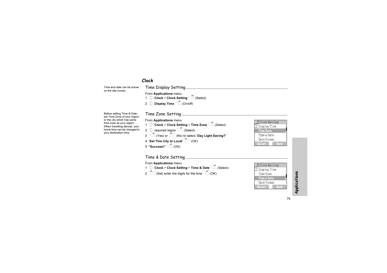 Clock | Panasonic EB-G51U User Manual | Page 78 / 108