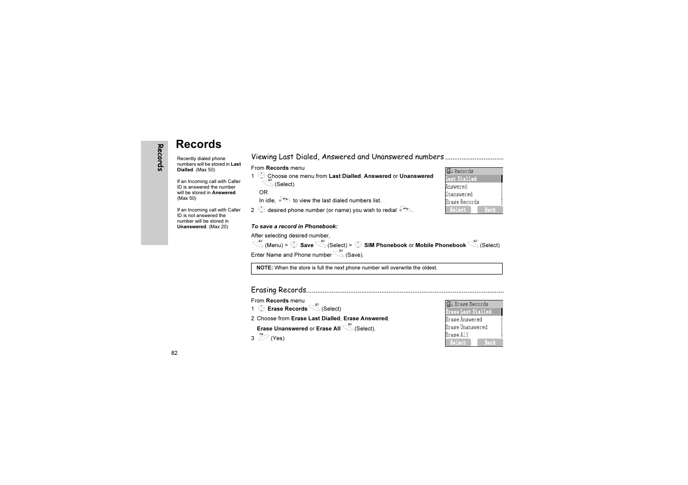 Records | Panasonic EB-G51U User Manual | Page 85 / 108