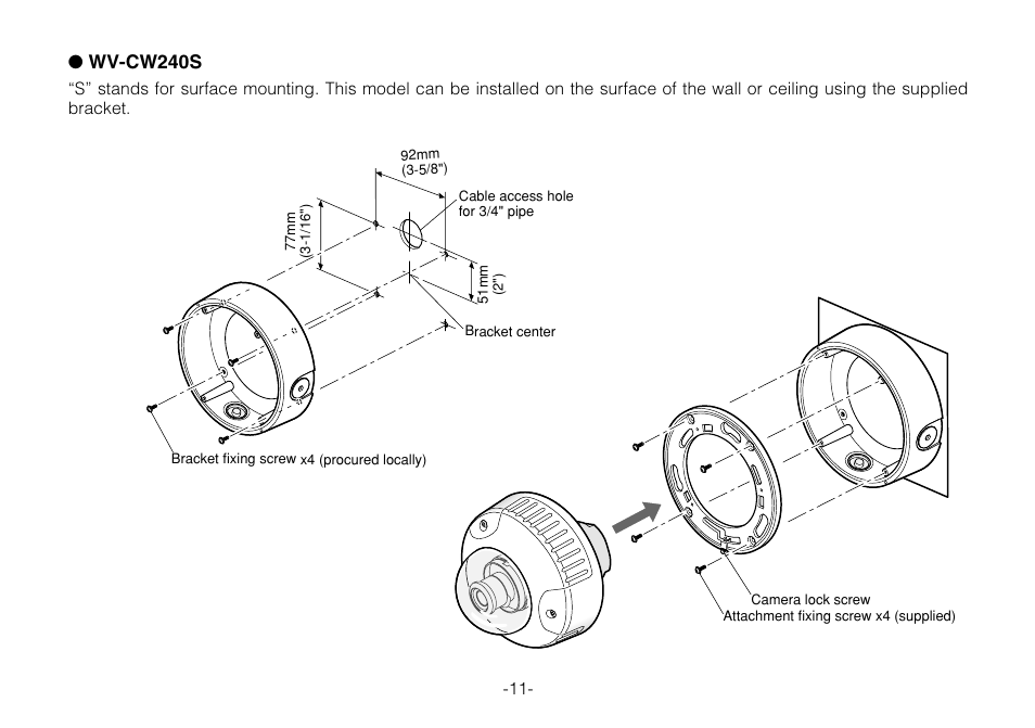 Wv-cw240s | Panasonic WV-CW244FE User Manual | Page 11 / 23