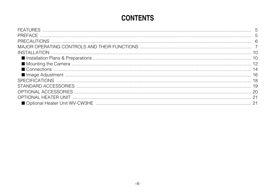 Panasonic WV-CW244FE User Manual | Page 4 / 23