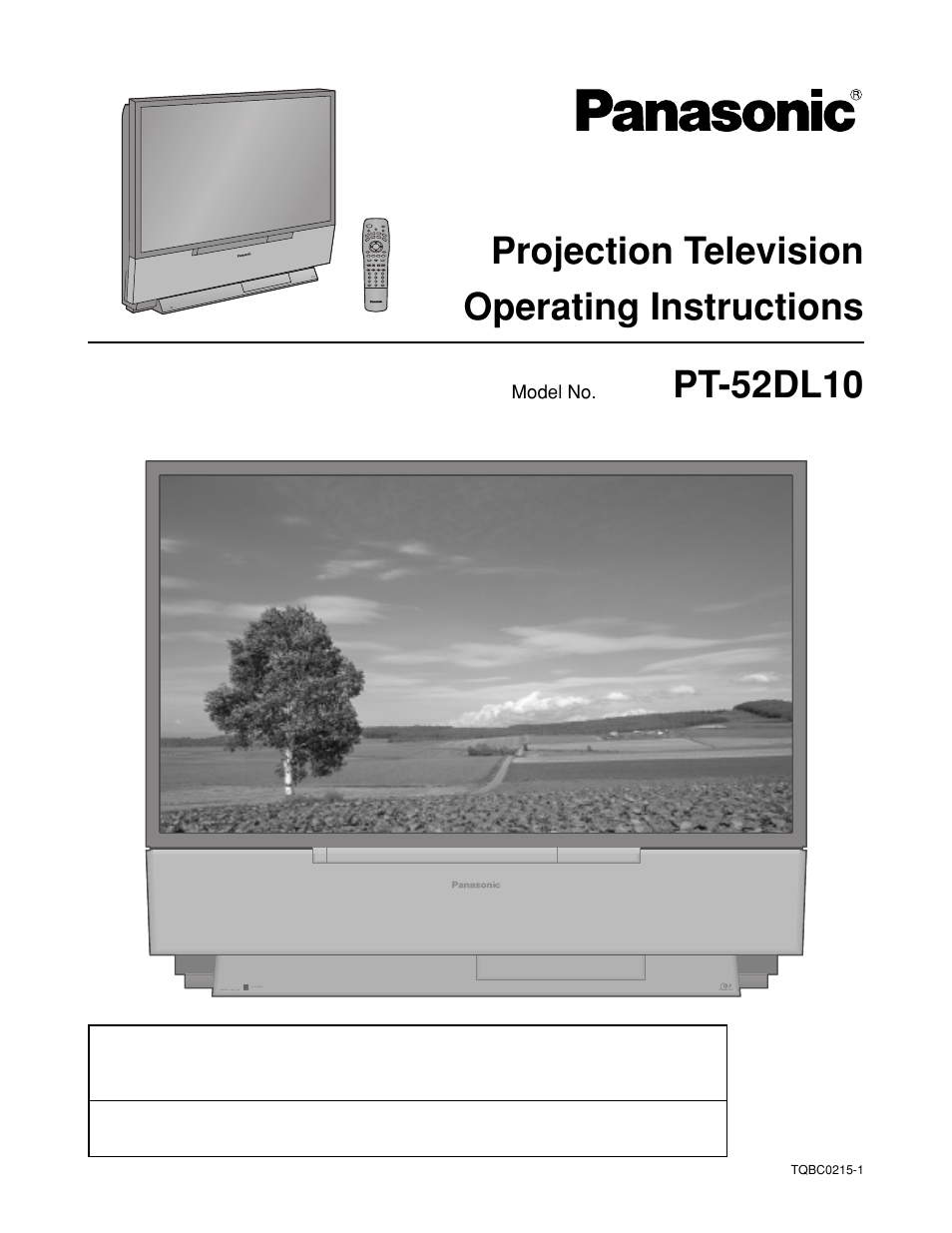 Panasonic PT 52DL10 User Manual | 76 pages